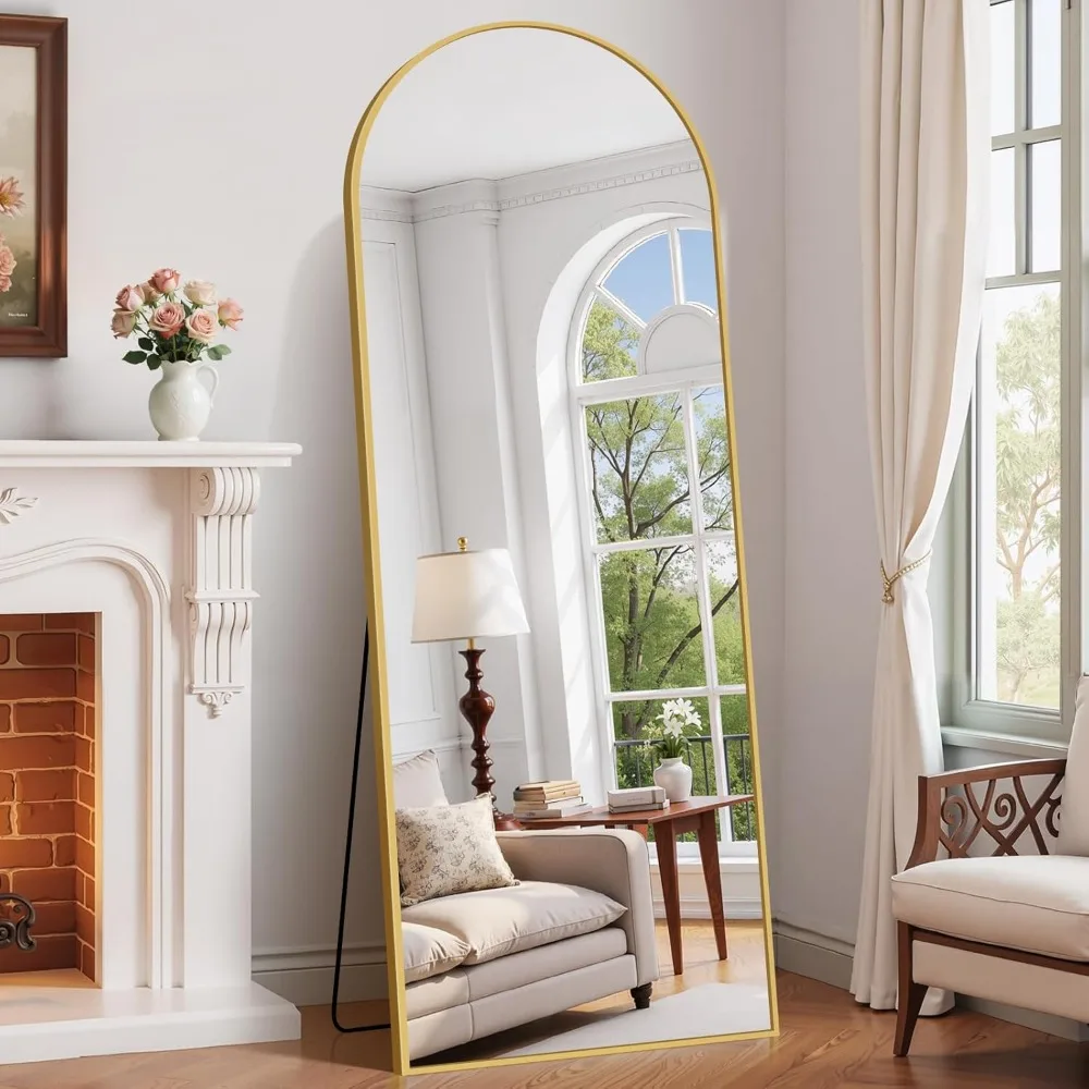Floor Standing Full Length Mirror 68x24, Aluminum Frame, Large Body Mirror for Hallway or Home