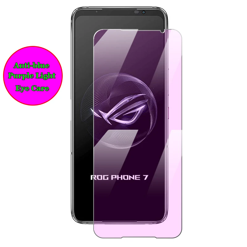 For Asus ROG Phone 8 7 6 6D II 3 5 5s Pro Ultimate Anti blue Purple Light Ray Eye Care Tempered Glass 9H Screen Protector Film