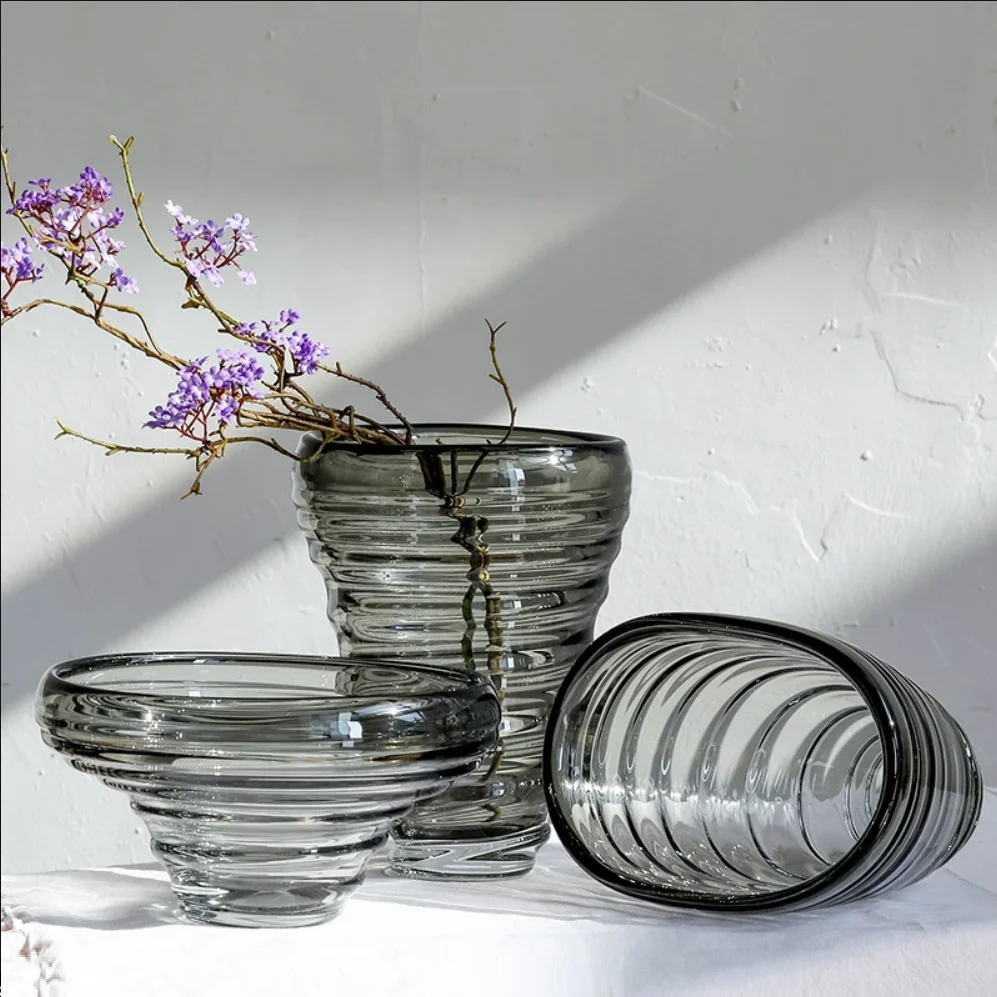 

Transparent glass fruit tray, desktop decoration, modern home model room, vase, soft furnishings