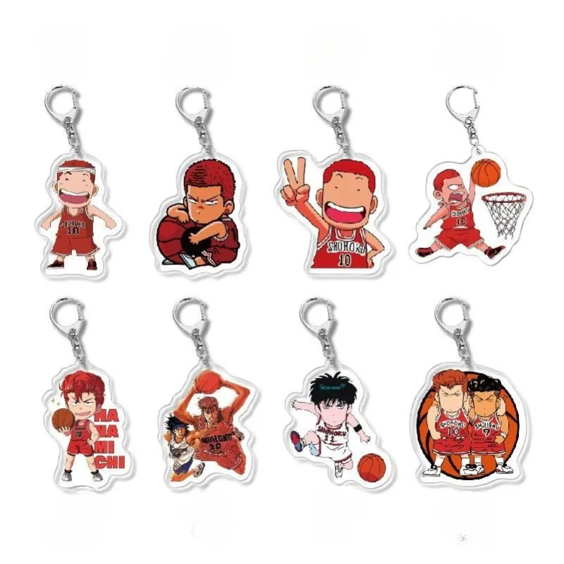 Slam Dunk Sakuragi Hanamichi Rukawa Kaede Anime Peripherals Creative Cartoon Acrylic Keychain School Bag Decoration Pendant Gift