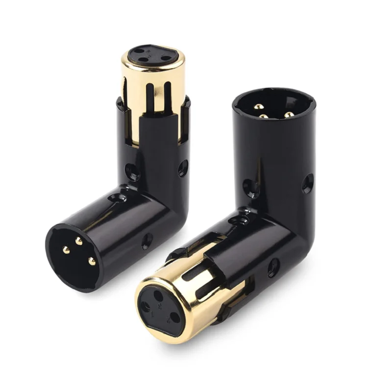 

HIHI 1Pcs 3Pin XLR Angle Adapter Adjustable Male to Female Right Angle XLR Adapter XLR 90 Degree Adapter