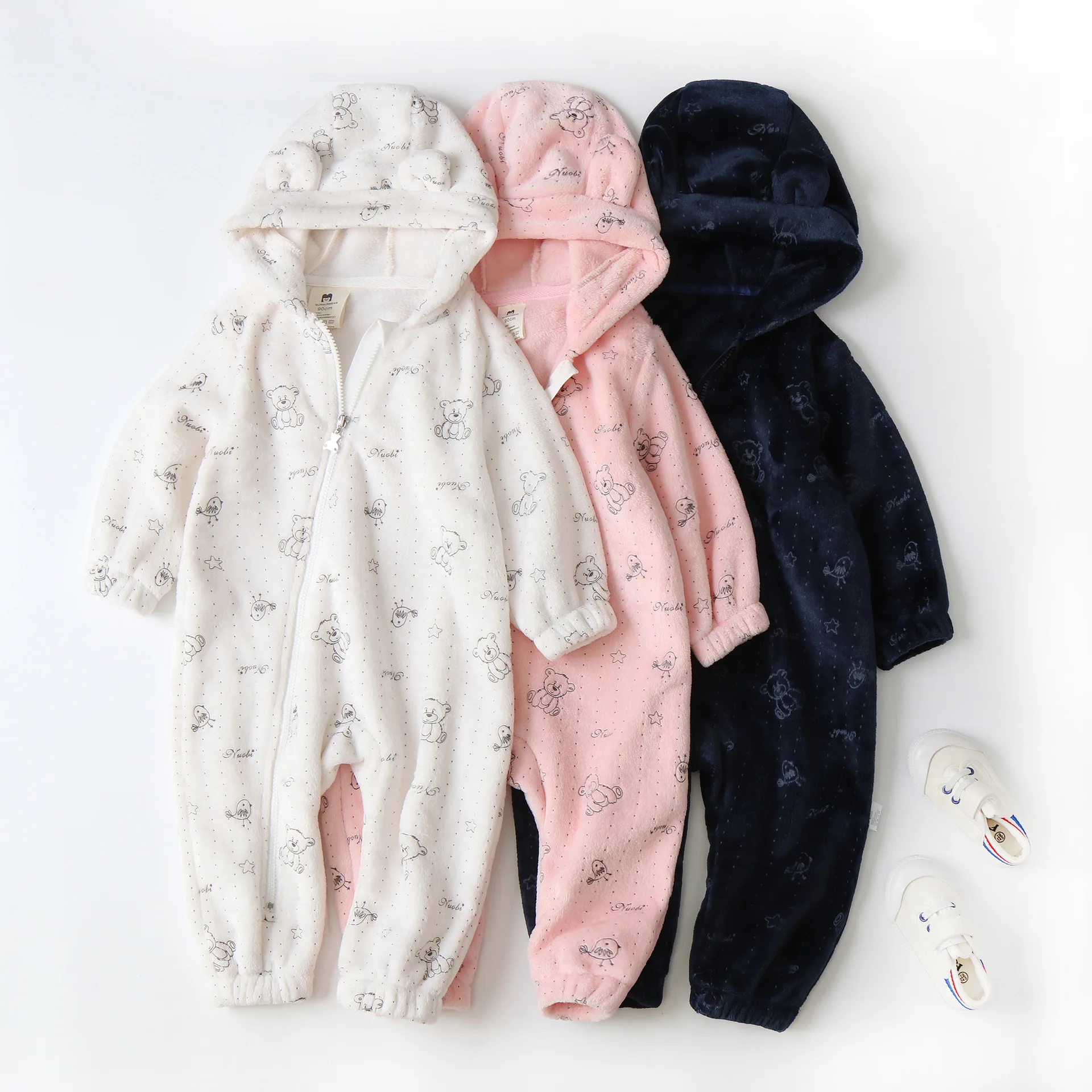 

Cartoon Double-sided Flannel Romper Baby Girl Boy Onesie 2024 Autumn New Infants Newborn Baby Clothes Kids Outfits