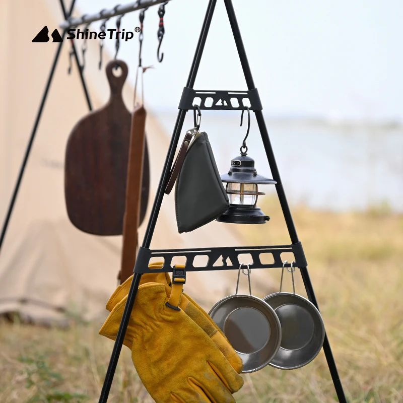 Shine Trip Outdoor Camping Triangle hanger Shelf Side Buckle Multifunctional Tableware Rack Stability Buckle multi tool