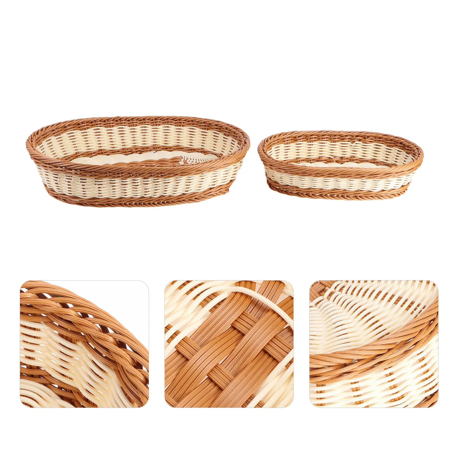 

2Pcs Handmade Woven Basket Multi-Functional Storage Container for Fruits Snacks Picnic Home Decoration Storage Solution