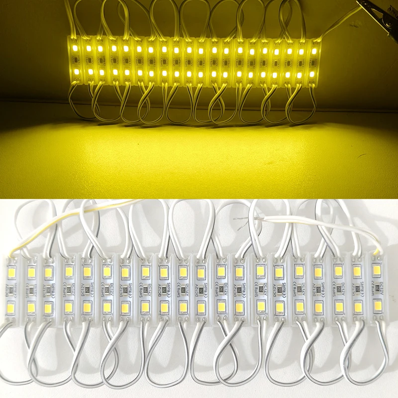 20PCS Mini Slim LED Module Small Narrrow LED Module 25mmx7mm 2835 2 LED 12V Yellow Red Green Blue Backlight Storefront Module