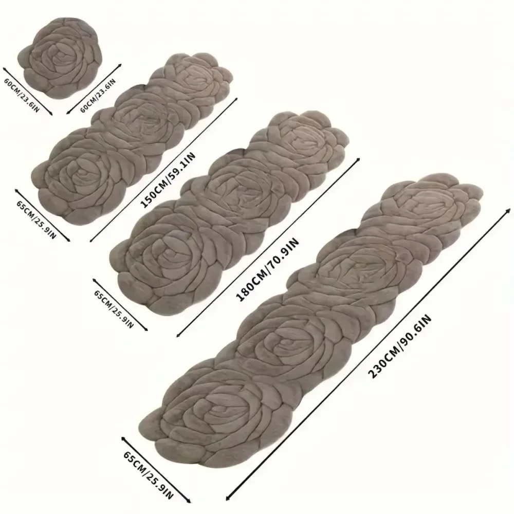 Rose Velvet Shaped Sofa Cushion Winter Thickening Non-slip Sitting Cushion Irregular Leather Cover Plush Senior Sense Cushions