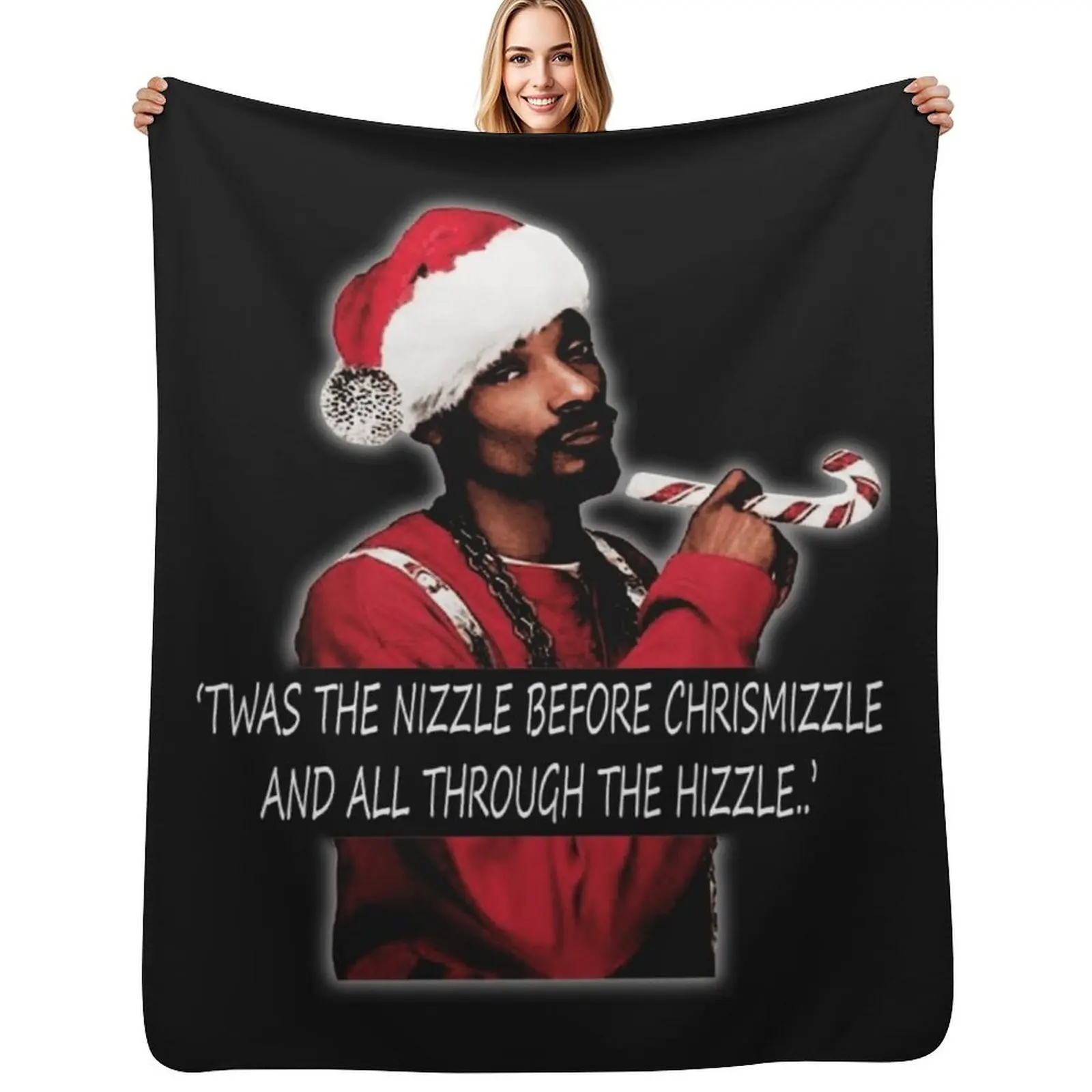 

Twas the nizzle before chrismizzle and all through the hizzle.. Classic Throw Blanket Soft Plush Plaid Kid'S Beach Blankets