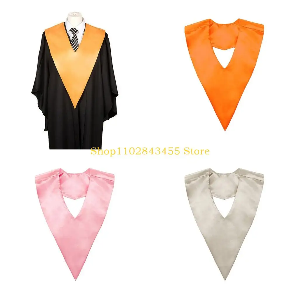 49mc-プロム-v-カット卒業ストールプレミアム厚手サテンアカデミックストール卒業式授賞式用大人