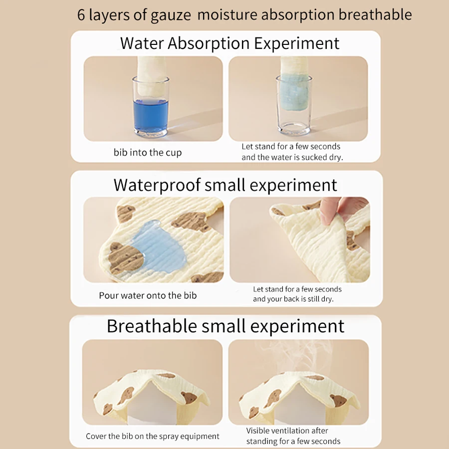 4 Stück besonders weiche und bequeme Baby-Lätzchen, geeignet für Babys im Alter von 0–3 Jahren, mit Druckknopfverschluss, waschbar – maschinenwaschbar, wasserdichte Lätzchen aus Mullstoff für Neugeborene, ideal als Geschenk zur Babyparty, besonders weiche Lätzchen für Herbst und Winter. – Detail 4