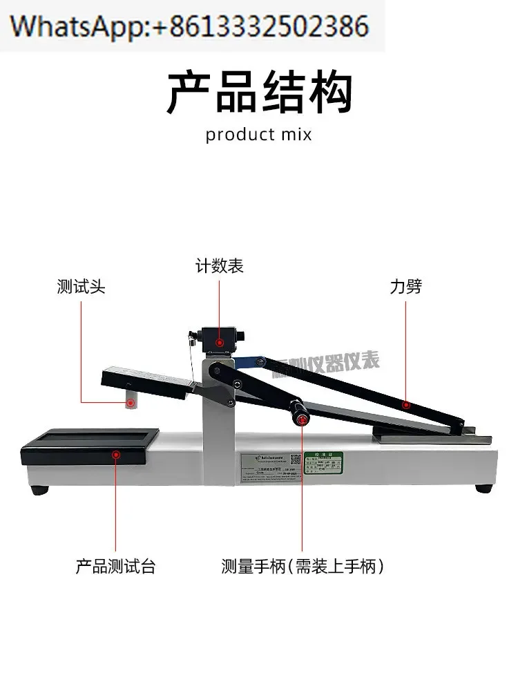 Manual friction colorfastness tester for testing the resistance to dry and wet friction performance