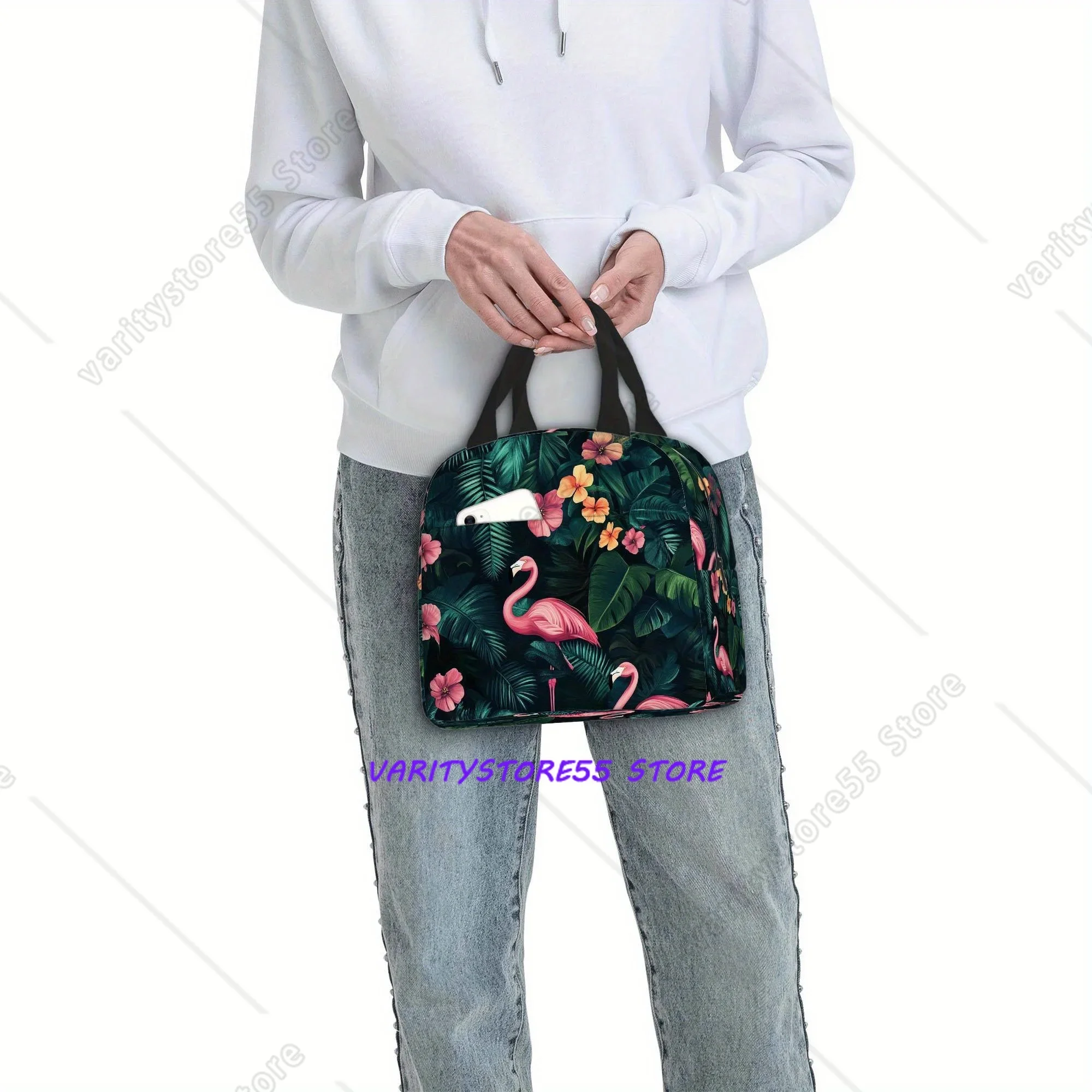 Tropical Flamingo Thermal Insulated Bag Leakproof Thermal Cooler Food Insulated Lunch Bag School Children Student