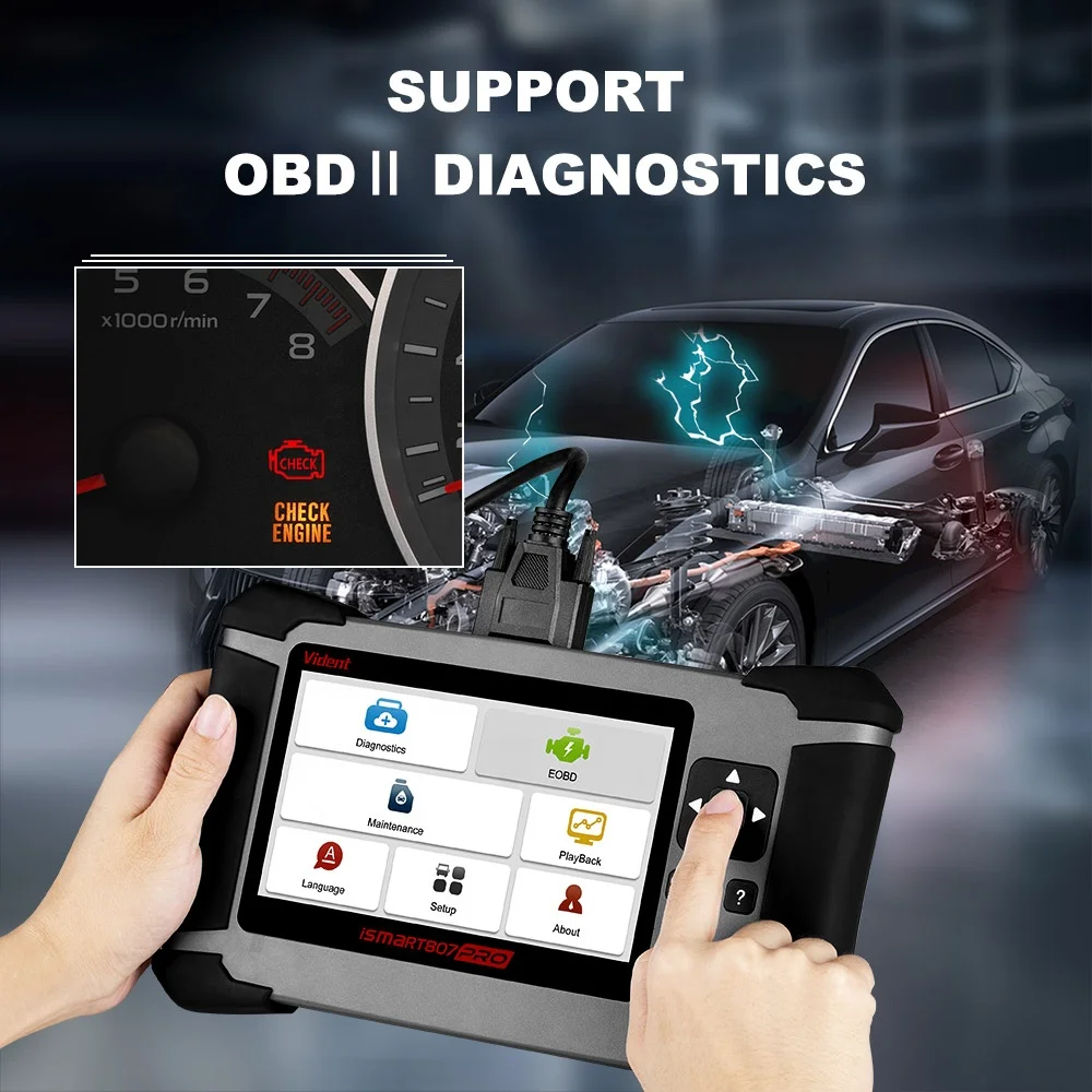 VIDENT ISMART 807 PRO All System OBD OBDII Scanner OBD OBD2 All Makes Diagnostic Tool Support DPF ABS AIRBAG OIL LIFE RESET