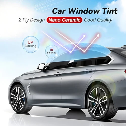 Imagen 2 del producto Película polarizada para tinte de ventanilla de coche, película de privacidad de vidrio de vinilo, láminas adhesivas antiaspecto para coche, Protector Solar UV, películas cerámicas de espejo