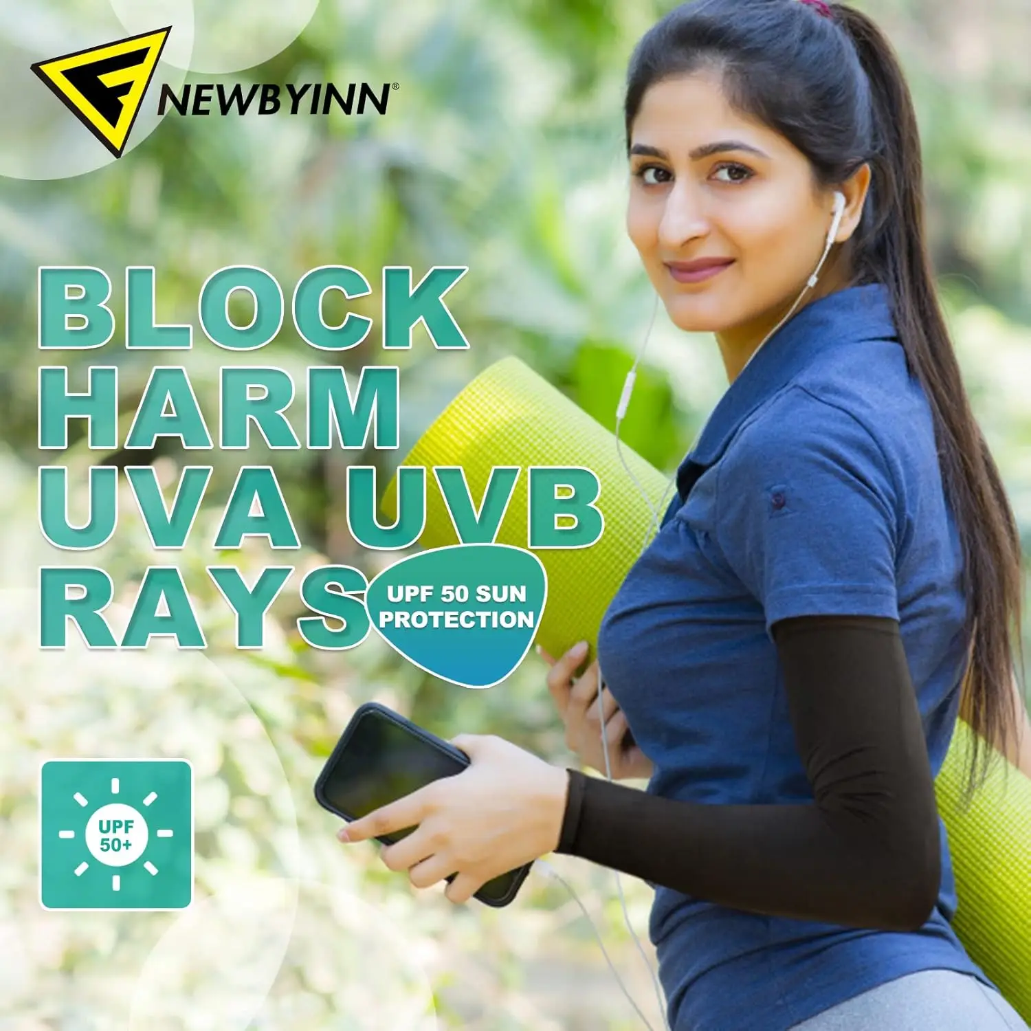 UV Sun Protection Cooling Arm Sleeves - close-up view