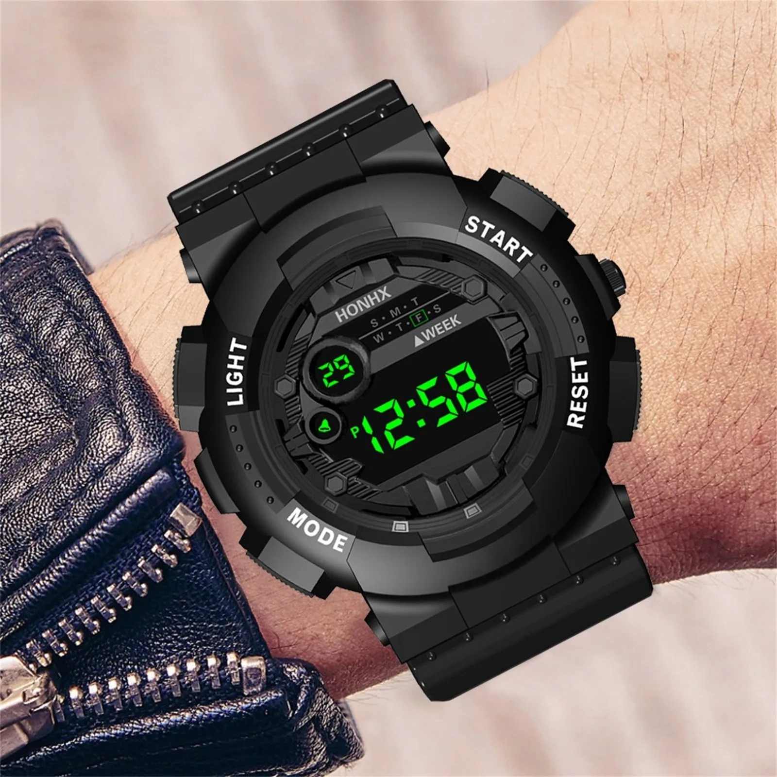 

Men'S Electronic Watch Simple Casual Outdoor Sports Wristwatch For Men Led Digital Date Week Display Watch Relogios Masculino