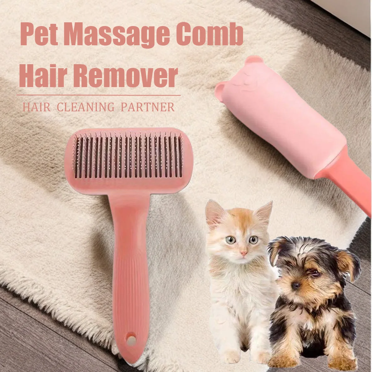 Pet Massage Comb Electrostatic Hairbrush Mate Double-side Removes Cloths Dust Cleaning Dogs Cats Loose Hair Dog Grooming Supply