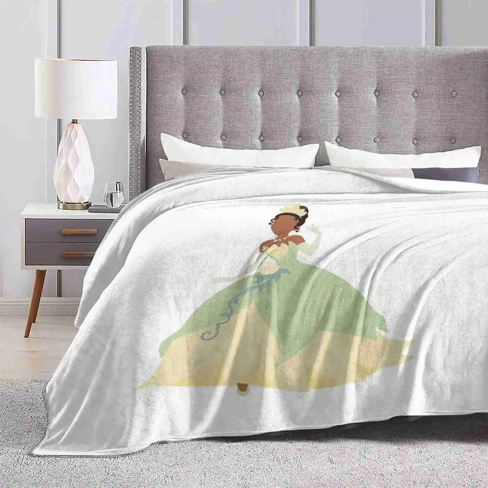 Princess Silhouette Shaggy Throw Soft Warm Blanket Sofa/Bed/Travel Love Gifts Princess And The Frog Frog Princess New Orleans