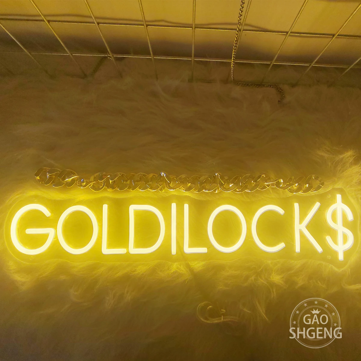 GOLDILOCK Money symbol neon lamp custom-made for room decoration shop shop banking insurance company manufacturing atmosphere