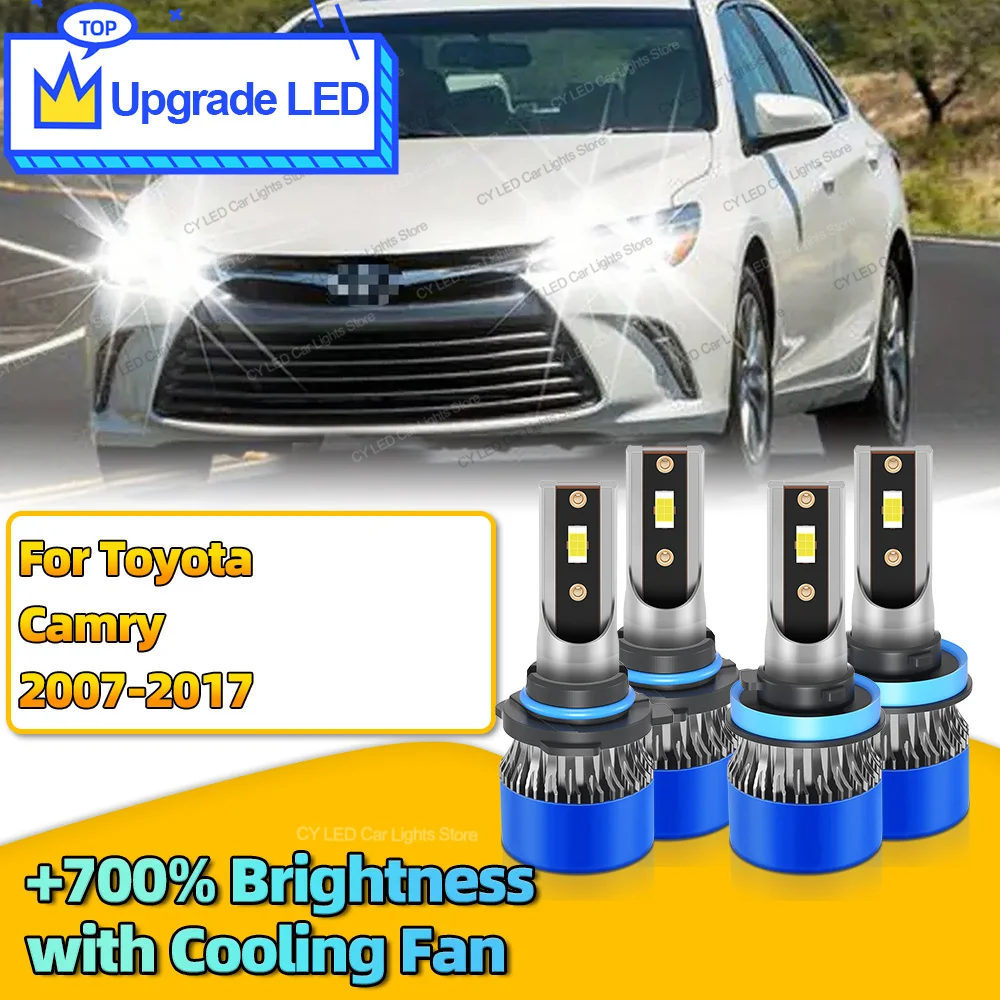 4Pcs 30000LM Canbus Car LED Headlights Bulb HB3 H11 Auto Lights Lamp For Toyota Camry 2007-2017 2008 2009 2010 2011 2012 2013