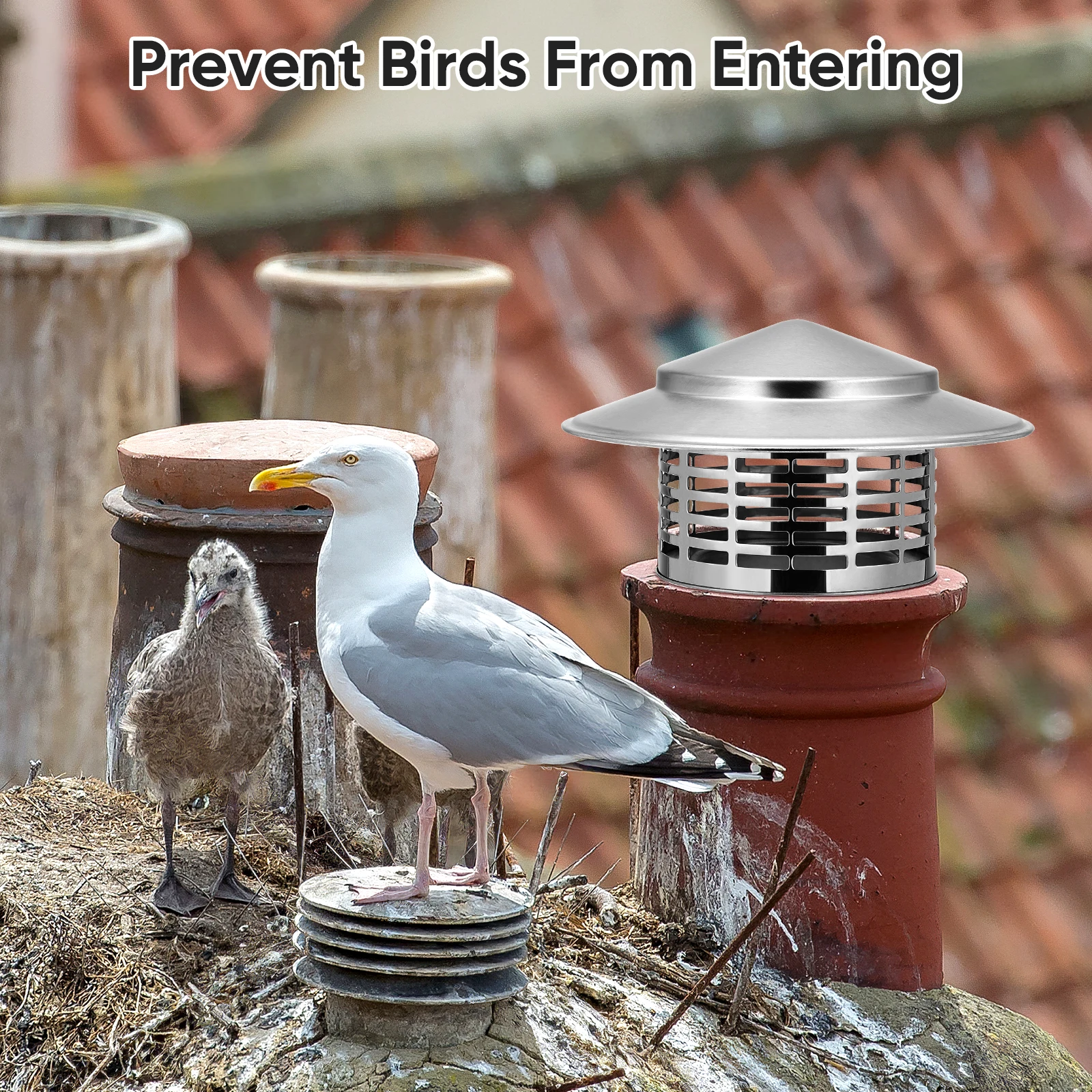 

Outdoor Cone Umbrella Chimney Rain Hat Round Caps for outside Vent Cover Stainless Steel