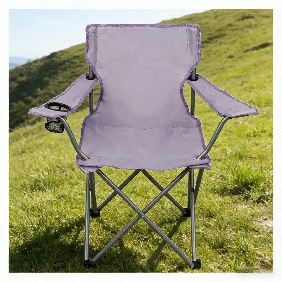 

Складное кемпинговое кресло Ozark Trail Basic Quad с подстаканником, лавандовый цвет, для взрослых