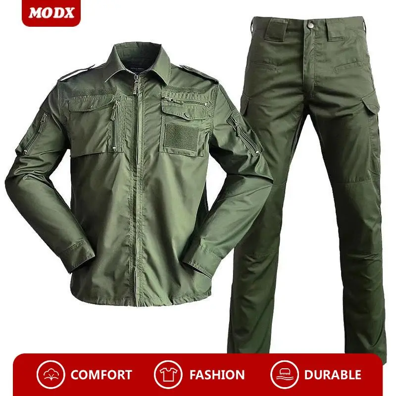 

Thin Labor Protection Set Cotton Camouflage Dirt Resistant Wear-resistant Working Clothes Outdoor Sport Fitness Training Clothes
