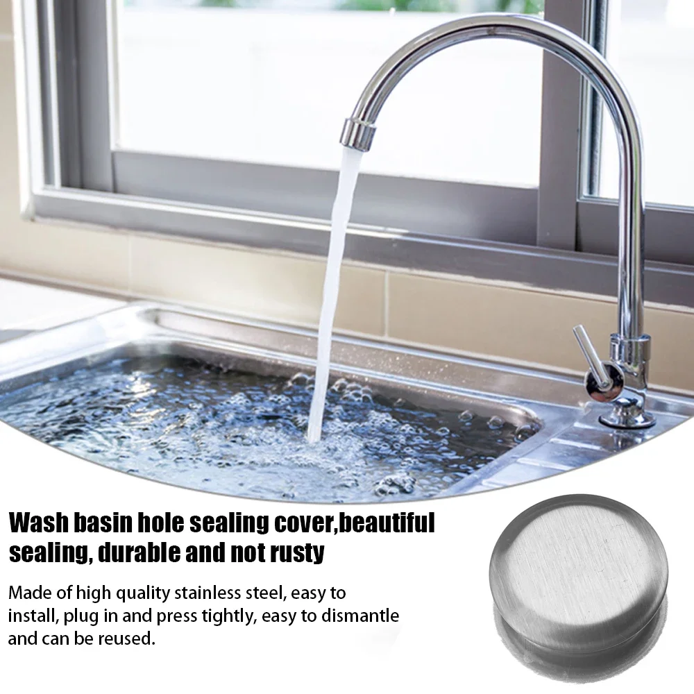 10-1Pcs Washbasin Hole Sealing Cover Stainless Steel Faucet Hole Drainage Seal Kitchen Water Stopper Sink Plug Faucet Covers