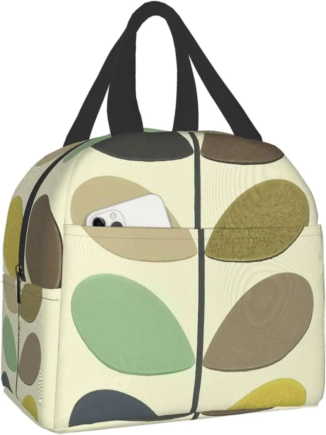 

Orla Kiely Print Portable Lunch Tote Bag Waterproof Reusable Durable Insulated Lunch Boxes for Men Women Work Picnic Travel