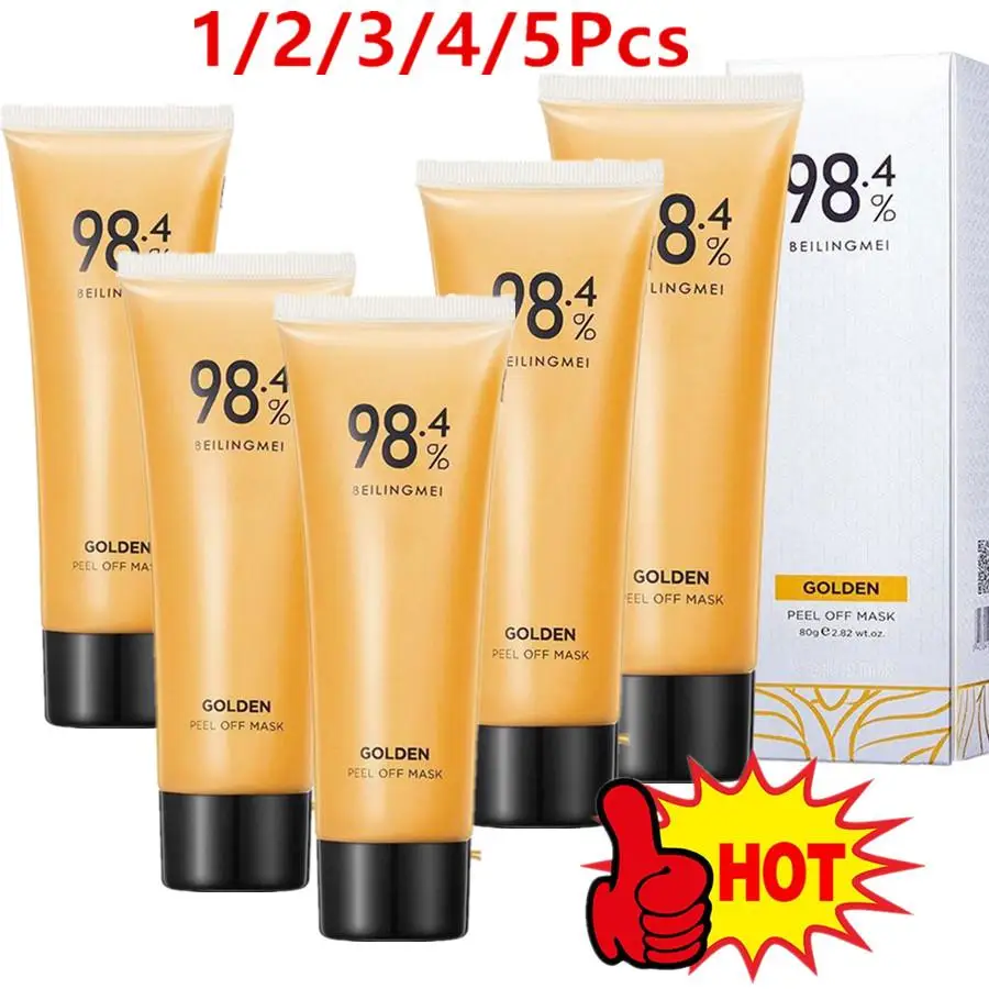 98.4% Gold Foil Peel-Off Mask Exfoliate Remove Blackheads Facial Peel-Off Mask Unclog Cleaning Pores Lift Firm Women Face Care