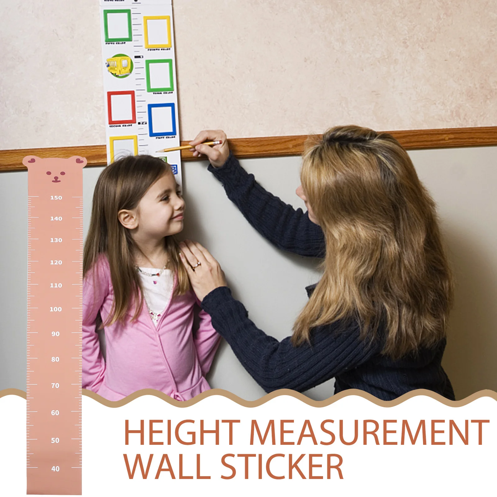 

1pcs Height Growth Chart Wall Sticker Cute Kids Room Decor Baby Nursery Measurement Ruler Decal Home Wall Art