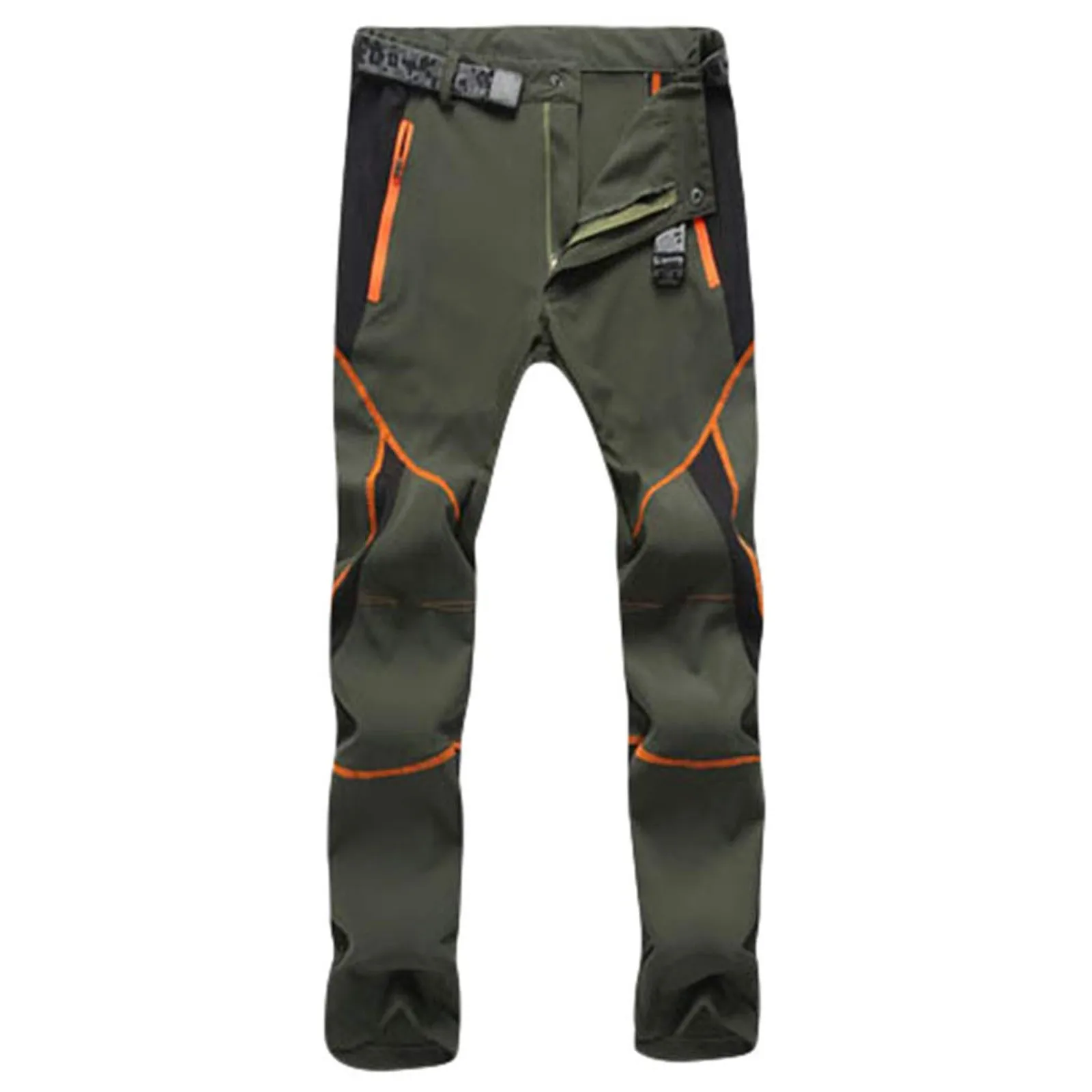 Pantaloni da trekking da uomo pantaloni antivento da coppia ad asciugatura rapida pantaloni da esterno impermeabili con cerniera Soft-Shell pantaloni sportivi estivi Patchwork