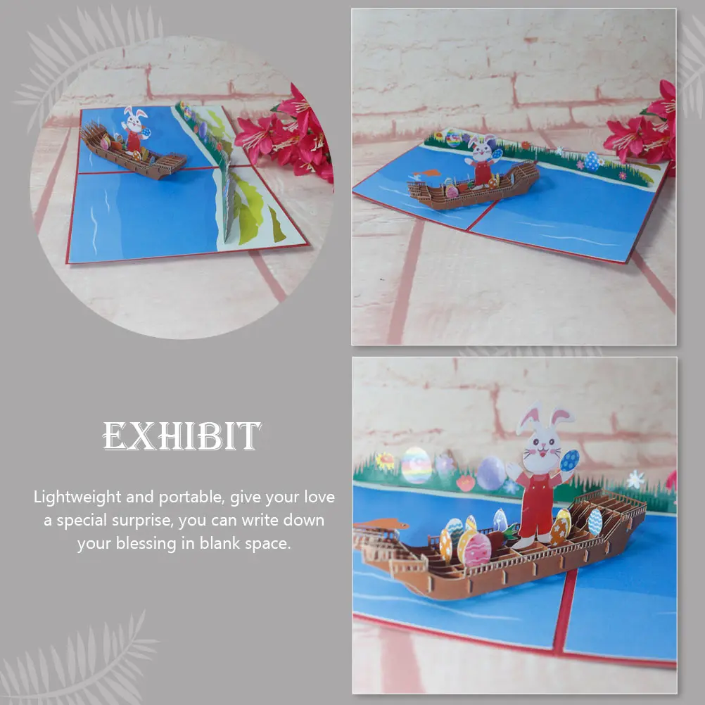 

Unique Up Greeting Card Bunny Design for Easter Festival Gift Card for Her Him Special Occasion Present