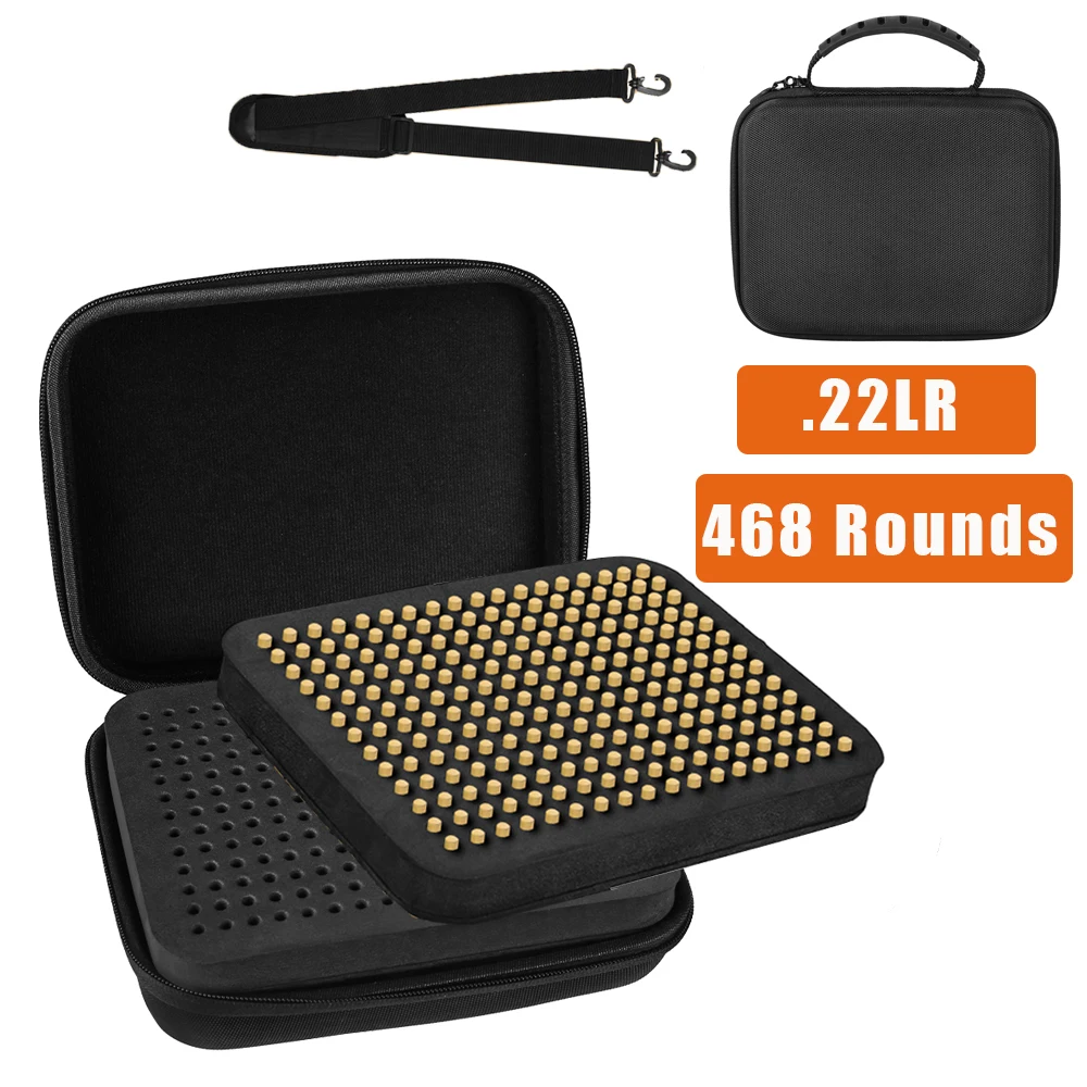 Pochette tactique 22LR, boîte à munitions de 468 cartouches à Double couche, boîte de rangement, sac porte-balle avec sangle, étui de transport de munitions