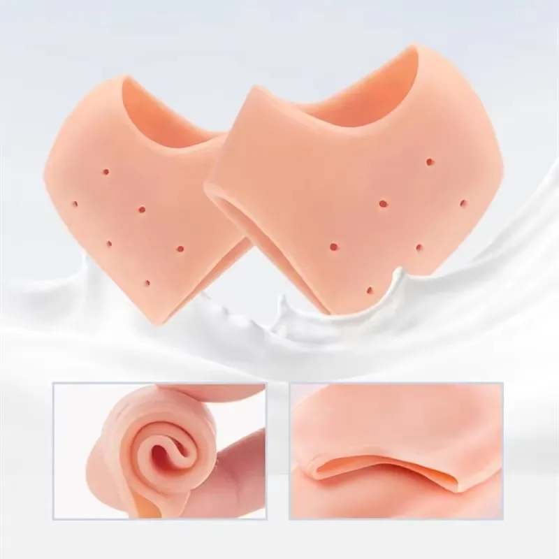 Mesh Gel Silicone Heel Socks Foot Cover Moisturizing Anti-wear Anti-dry Cracking Half Short Socks Heel Cover Pads Heel Protector