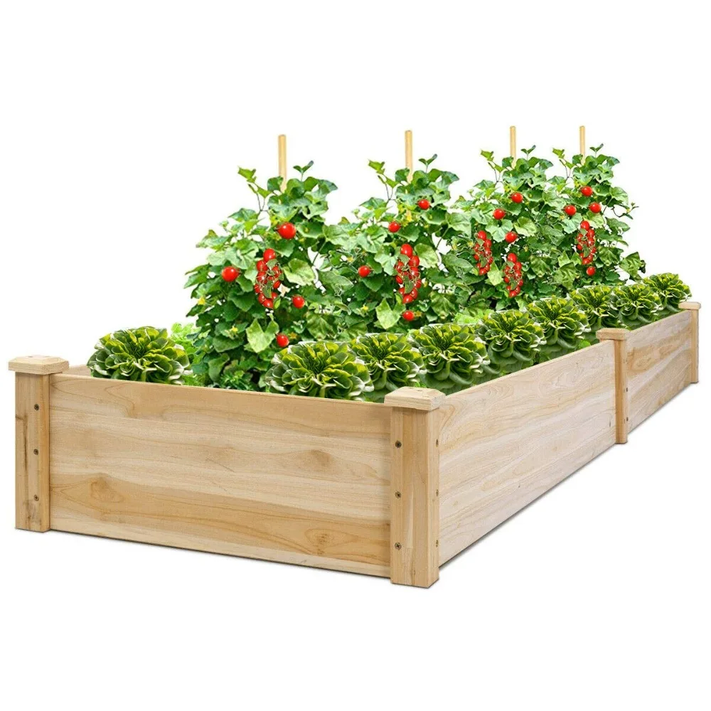 

Raised Garden Bed Planter, Wooden Elevated Vegetable Planter Kit Box Grow, Customized