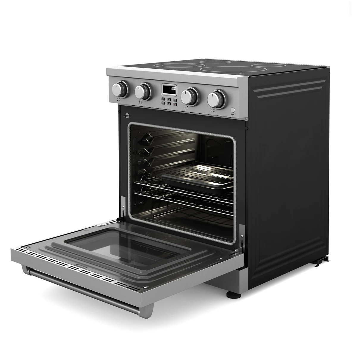 

Hyxion Stainless Steel 30 Inch Professional Multi Function 4 Plate Electric Stove with Oven