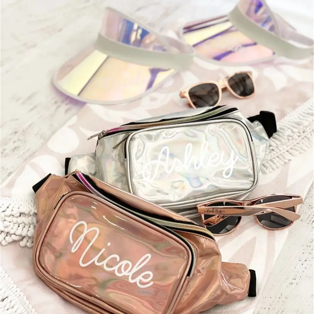 Bachelorette Fanny Pack Bridesmaid Fanny Pack Personalized Fanny Packs Beach Bridesmaid Gift Tropical  Metallic Fanny Packs