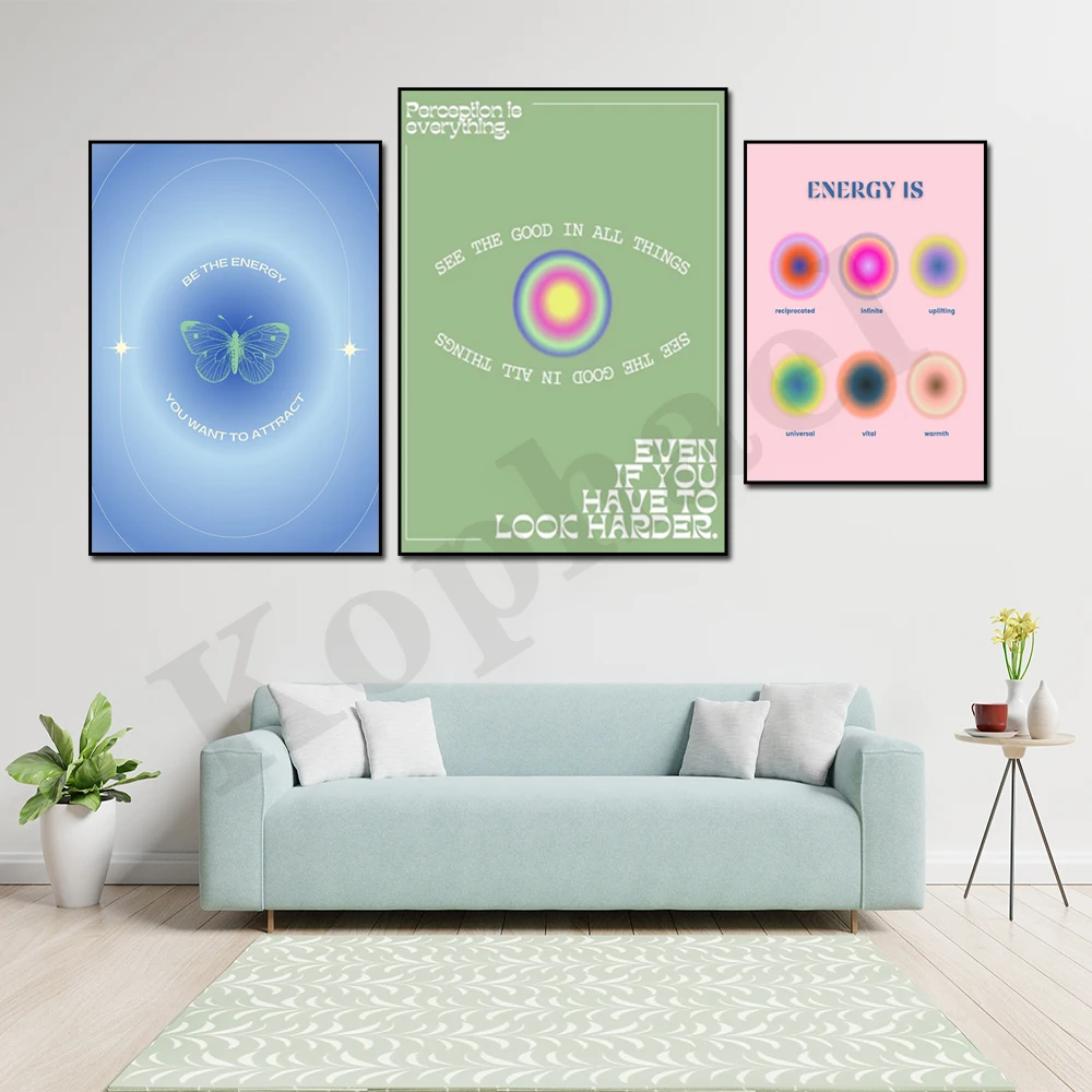 Y2K Minimalist Todays Affirmation Be the Energy Aura You Attract Self Affirmation Poster