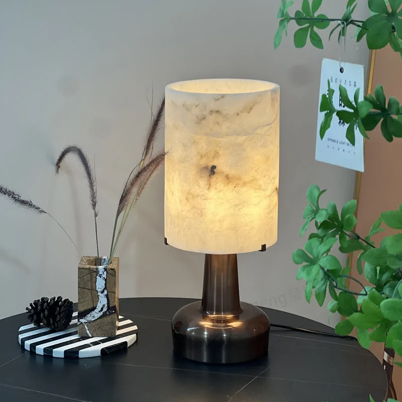 

Antique Cloud Stone Table Lamp Designer Minimalist Bedside Hotel Room Living Room Bedside Bedroom Table Lamps