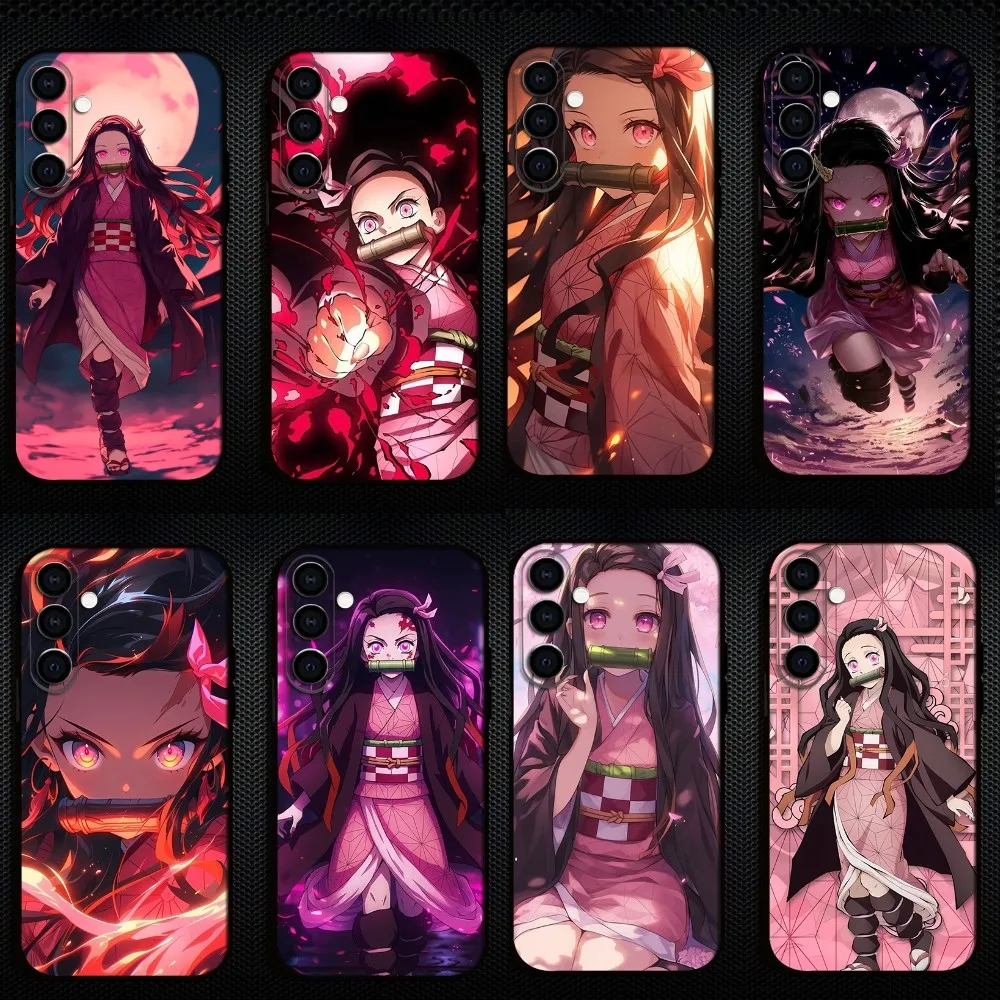 

Nezuke Demon Slayer Phone Case For Samsung Galaxy A73/A72/A71/A70/A53/A52/A51/Others Soft Black Shell