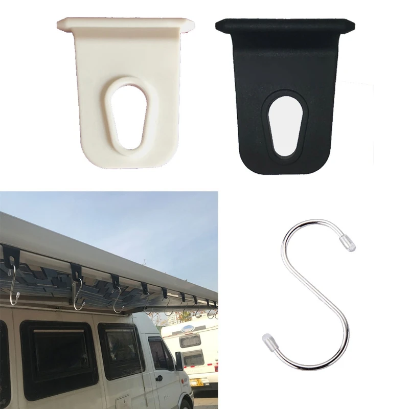 Portable Plastic Caravan Motorhome RV Awning Hook Ring Clothes hanger Clip String Hooks RV Accessories