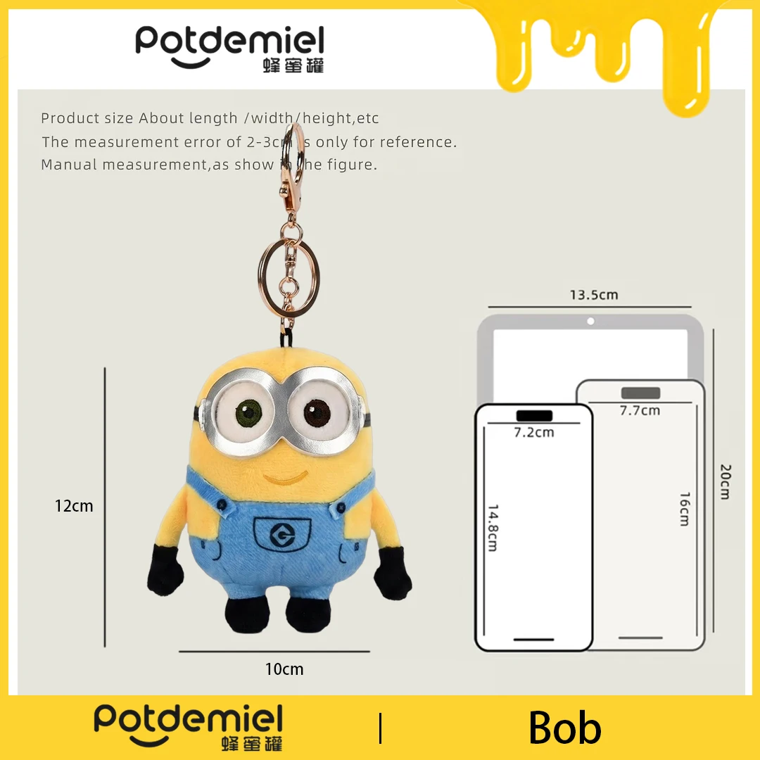 Potdemiel Minions Bob Plush Hanging Doll Charm for School Bag Vibrant Funny Soft Teens Birthday Gift Party Favor Home Decor view 6