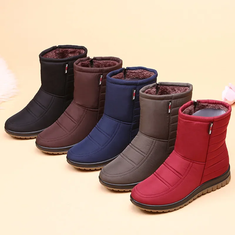 CEYANEAOWinter Women Snow Boots Ladies Waterproof Warm Ankle Boots Wedges Platform Plush Shoes female Botas Mujer Zapatos E765