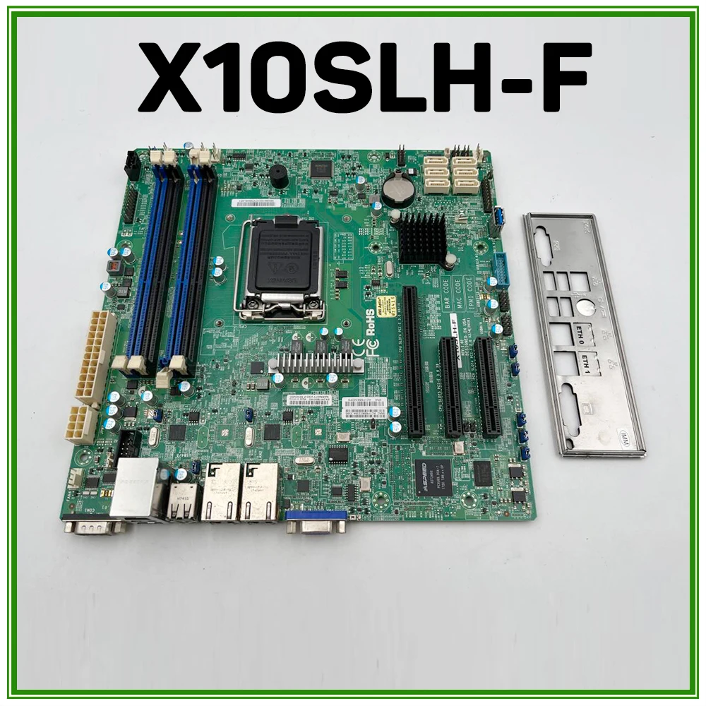 Placa base para servidor Supermicro, E3-1200 v3/v4 de 4. ª generación, Core i3 ECC, puertos LAN Ethernet Dual Gigabit, LGA1150, DDR3, X10SLH-F