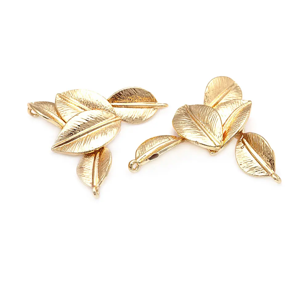 4PCS 18K Gold Color Connect Tree Leaf Charms Pendants High Quality Necklace Diy Jewelry Accessories Rosediy official-website