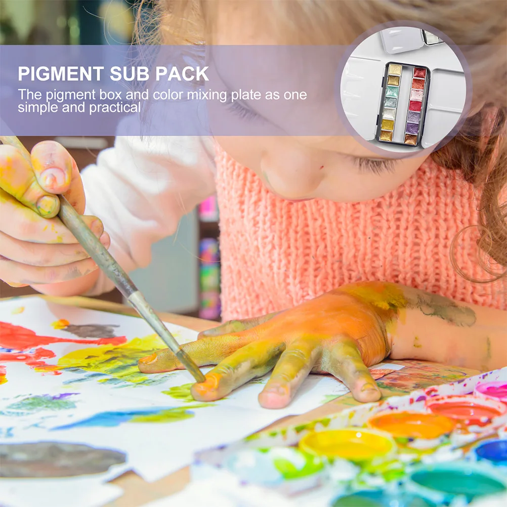 

Watercolor Pigment Box Portable Color Mixing Plate For Artist Student Durable Empty Paint Pan Case Art Drawing Tool Diy