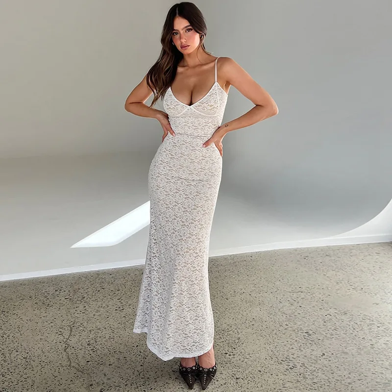 

Fashionable new sexy V-neck lace waist bag waist strap dress for women