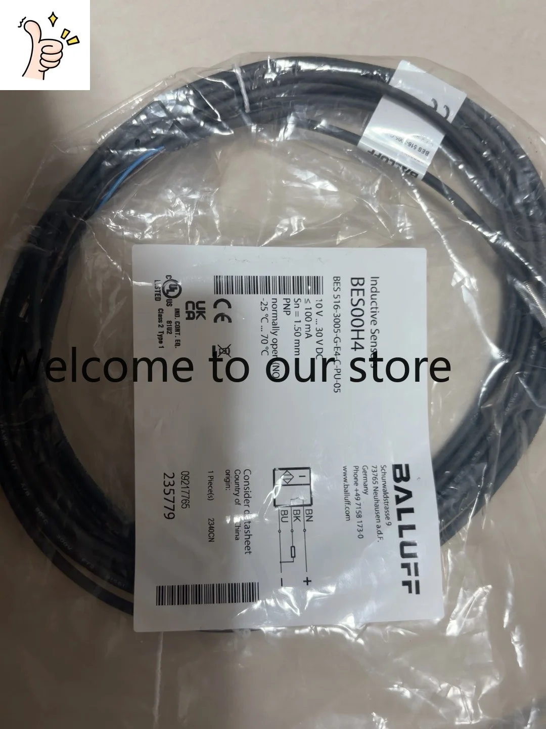 New BALLUFF Balluff Proximity Switch BES00H4, Original And Genuine, Not Available.