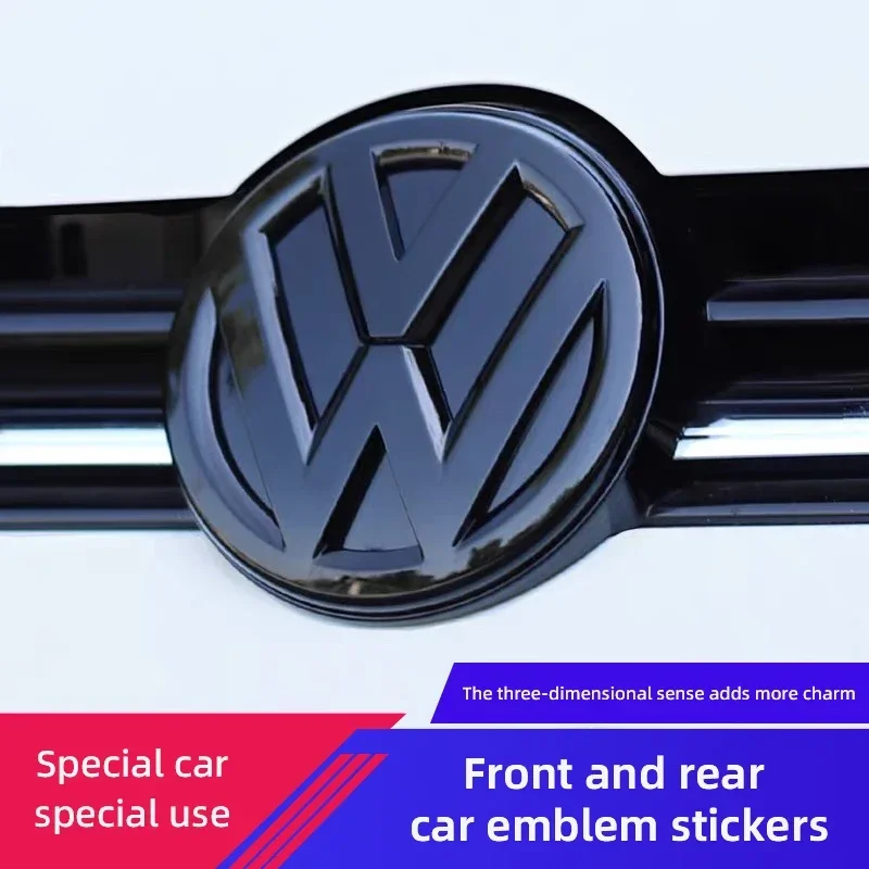 1 Set Car Front Grill/Rear Trunk Emblem Lid Covers Logo Sticker For  VW Tiguan Arteon CC PASSAT B6 7 8 8.5 POLO T-ROC MK6 7 8