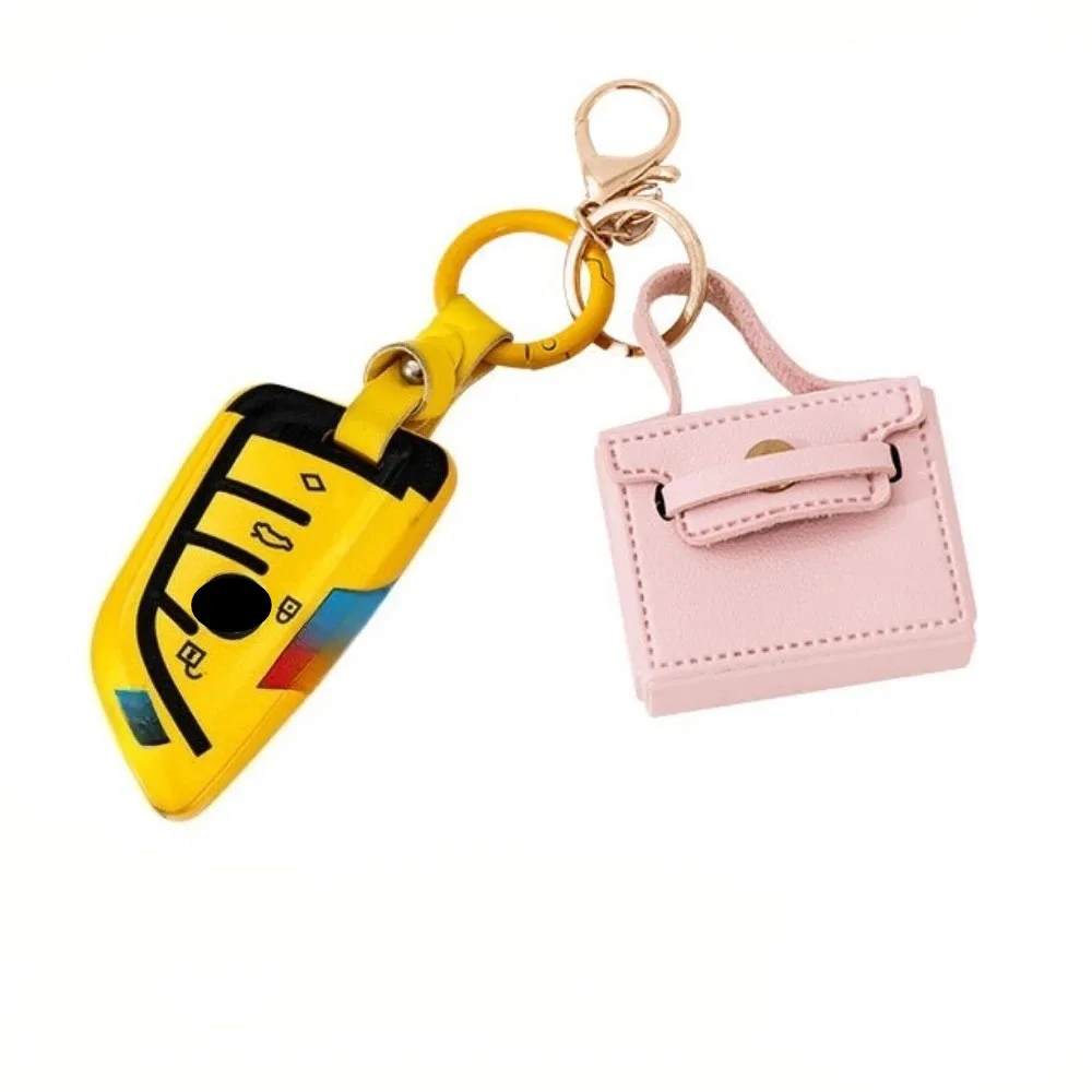 

Lipstick Pouch Keychain Earphone Case PU Leather Charm Square Mini Bag Creative Gift Practical Compact Fashionable Accessory